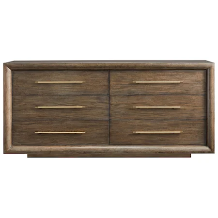 Mid-Century Modern Panorama Dresser with Drop-Front Drawer and Cedar Lined Bottom Drawers