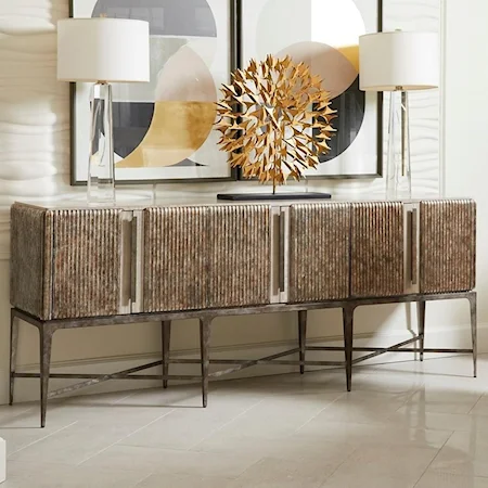 Contemporary Fluted Sideboard with Tall Legs