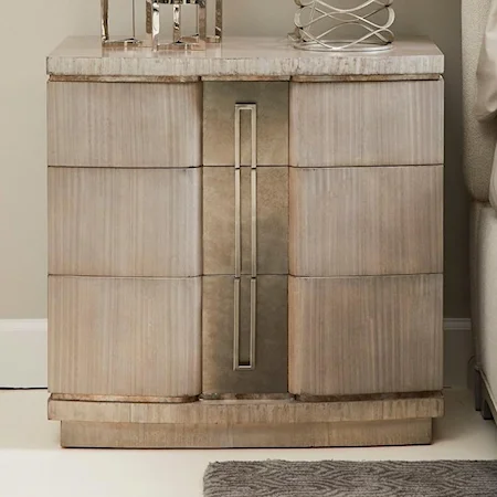 Contemporary Block Front Nightstand