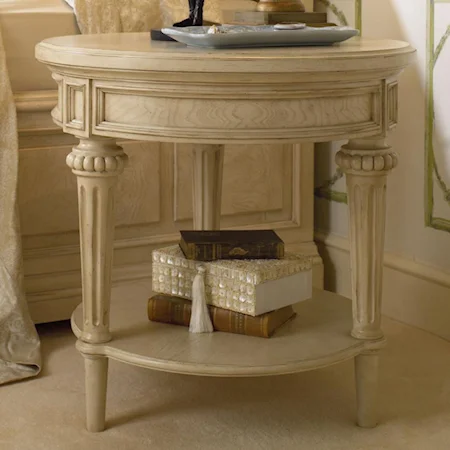 Round End Table with One Shelf