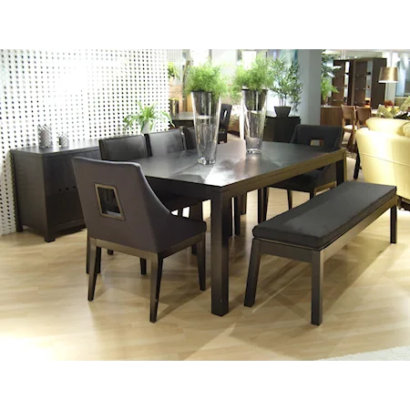 7 Pc. Table, Bench & Chair Set