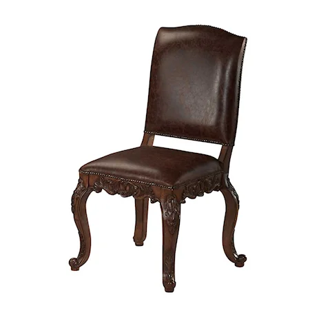 Antique brown side chair