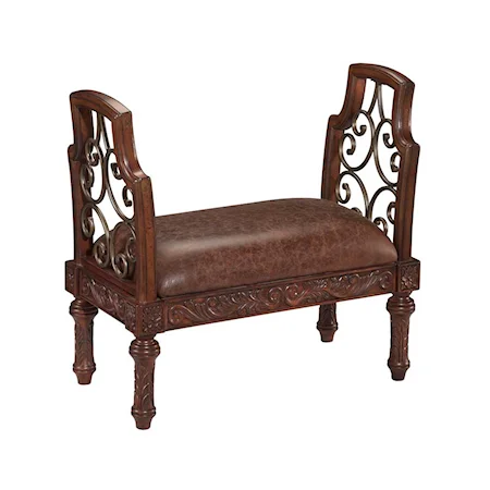 Wood and Iron accent bench