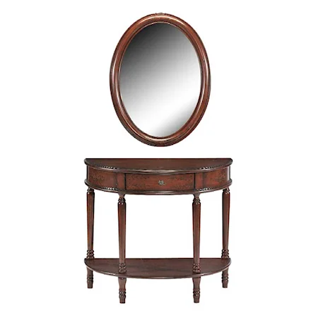 Demilune Table w/Mirror