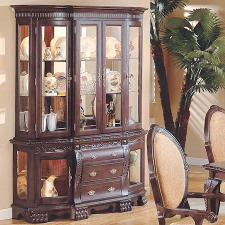 Curio Buffet and Hutch China Cabinet