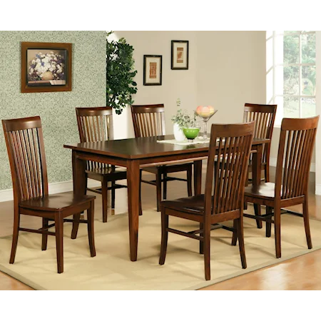 7-Piece Rectangular Table & Side Chair Set