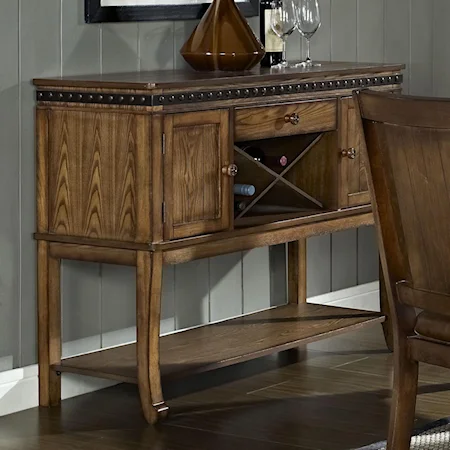 Transitional 2 Door 1 Drawer Dining Sideboard with Wine Rack
