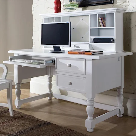 Transitional Wood Desk & Hutch Combination