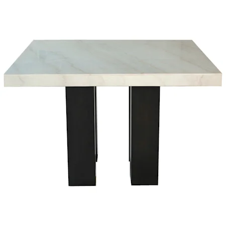 Square White Marble Counter Height Table