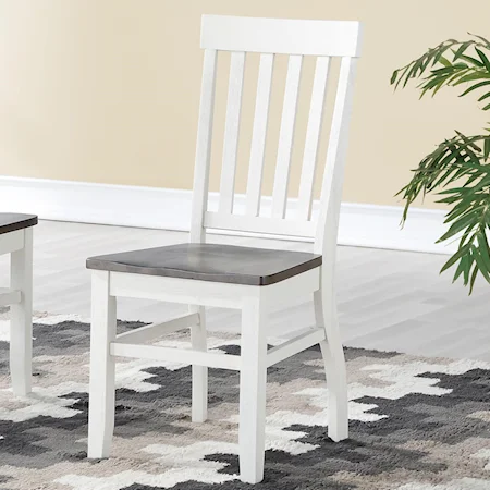 Rustic Dining Side Chair with Vertical Slat Back