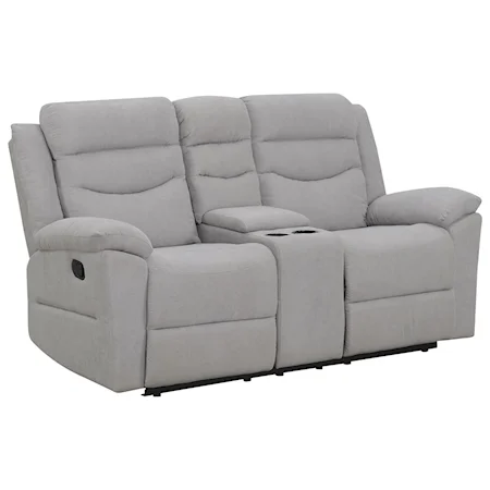 Casual Reclining Loveseat with Center Console and Cup Holders