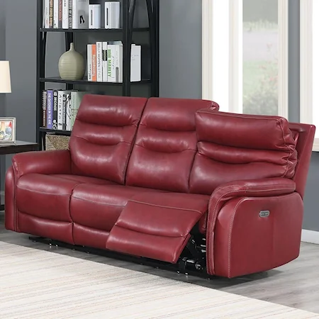 Contemporary Power Reclining Sofa with Power Headrest