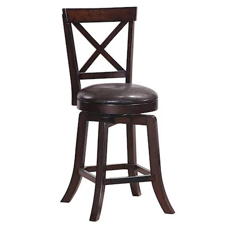X-Back Swivel Counter Stool with Splayed Legs