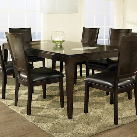 Contemporary Dining Table with Cracked Glass Inserts