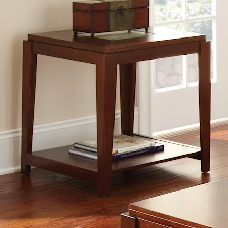 Contemporary End Table with Cracked Glass Insert