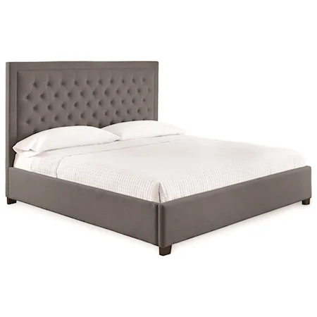 King Upholstered Bed with Button Tufting