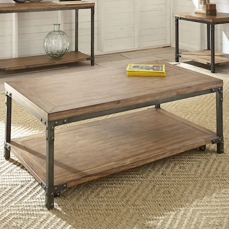 Rectangular Cocktail Table with Casters