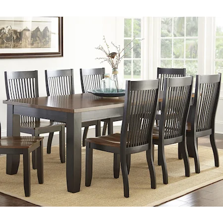 Transitional Two-Tone Dining Table with Two 12" Leaves