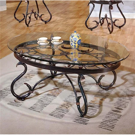 Cocktail Coffee Table with Metal Legs
