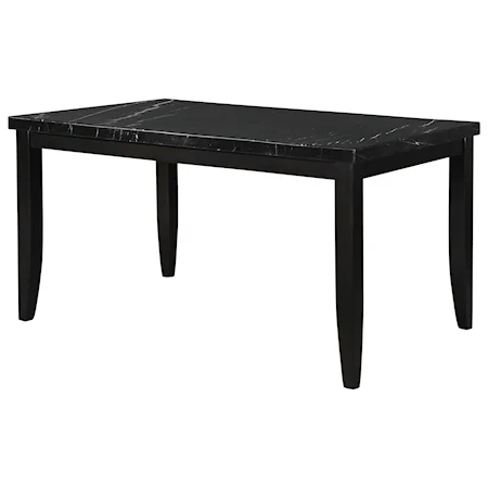Contemporary Rectangular Counter Dining Table with Marble Top