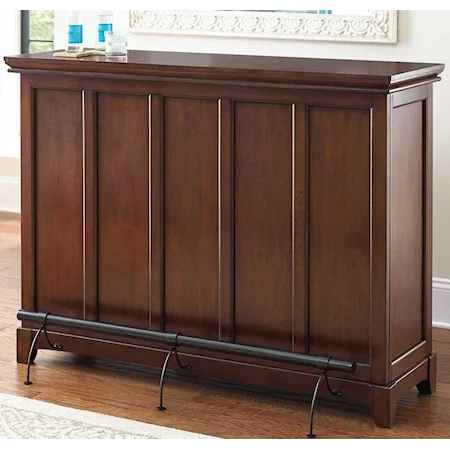 Counter Height Bar Unit with Open Back Storage