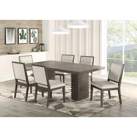 Contemporary 7 Piece Dining and Chair Set