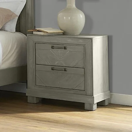 Rustic Two Drawer Nightstand