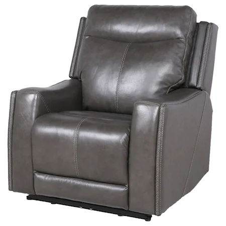 Contemporary Power Recliner with Power Headrest