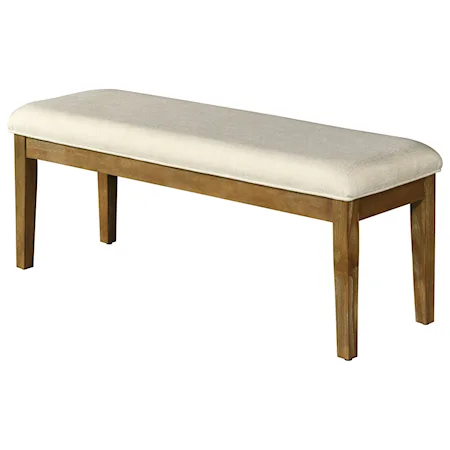 Contemporary Dining Bench with Upholstered Seat