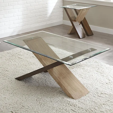 Cocktail Table with Glass Top