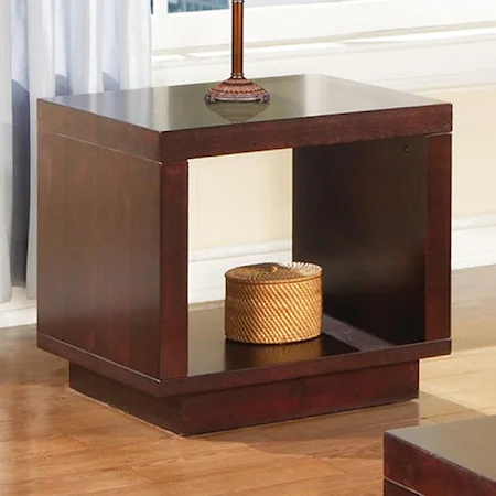 Contemporary End Table with Bottom Shelf