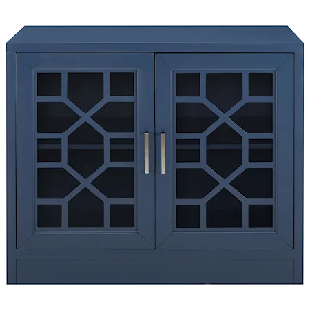 Asian-Inspired Accent Cabinet with Glass Doors