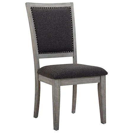 Casual Side Chair with Nailhead Trim