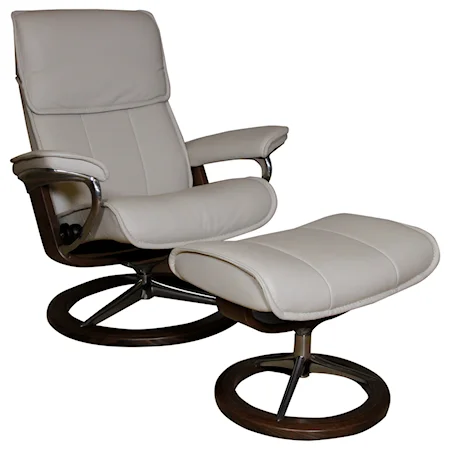 Large Reclining Chair and Ottoman with Signature Base