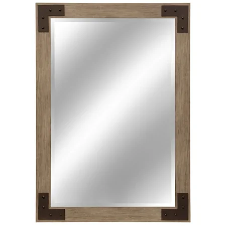 Natural Wood Tone Mirror