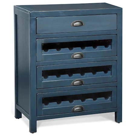 Four Drawer Server with Three Wine Racks