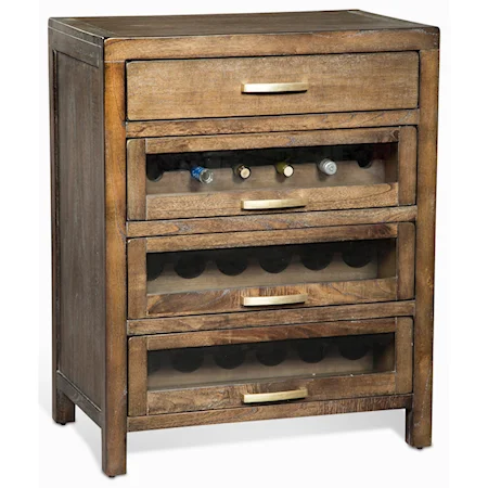 Four Drawer Server with Three Wine Racks