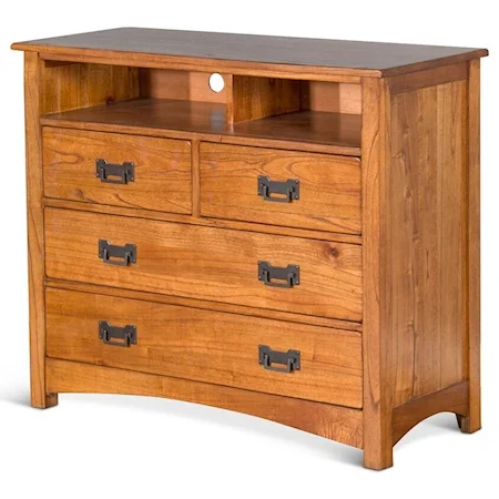 Mission Media Chest with Solid Wood Construction