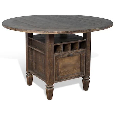 Round Counter Height Table with Storage