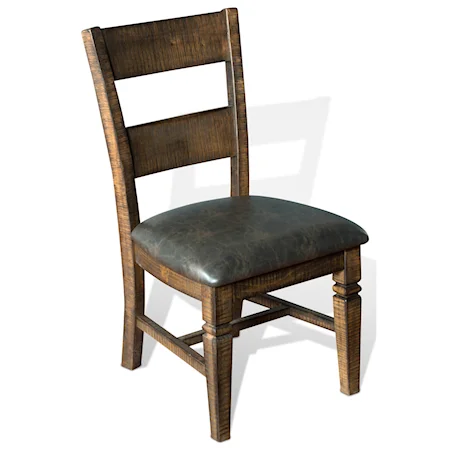 Rustic Pine Ladderback Chair w/ Cushion Seat
