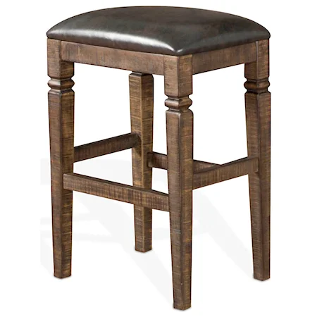 Bar Height Backless Stool w/ Cushion Seat