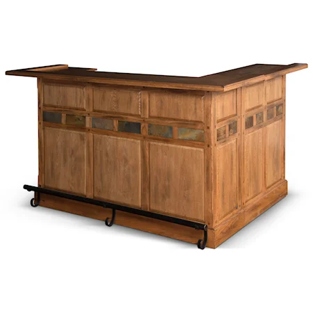 Rustic Oak L-Bar with Reversible Return