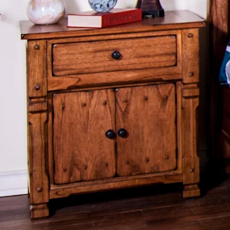 Rustic Night Stand with Doors