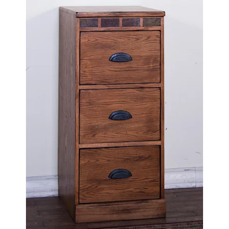 3-Drawer File Cabinet with Natural Slate