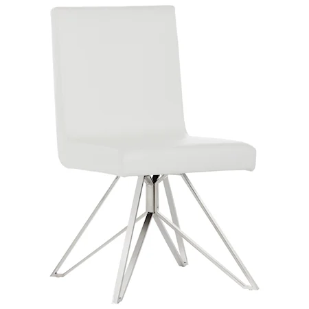 Clouse Swivel Dining Chair with Stainless Steel Base