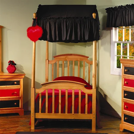 Twin Canopy Bed with Headboard and Footboard