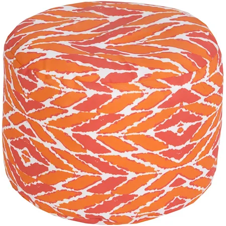 Arrow Tangerine Outdoor Pouf