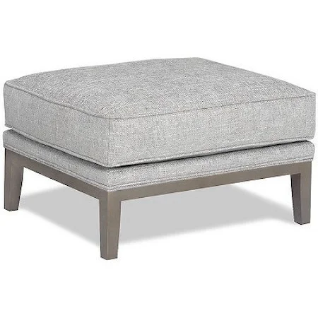 Casual Ottoman with Exposed Wood Legs