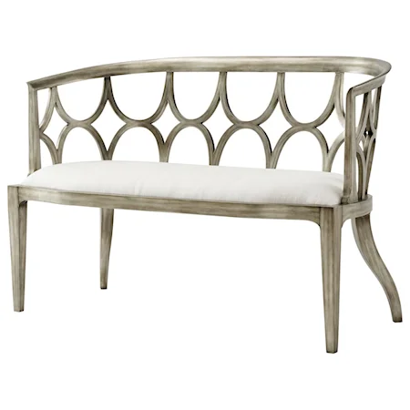 Connaught Settee with Silver Leaf Finish