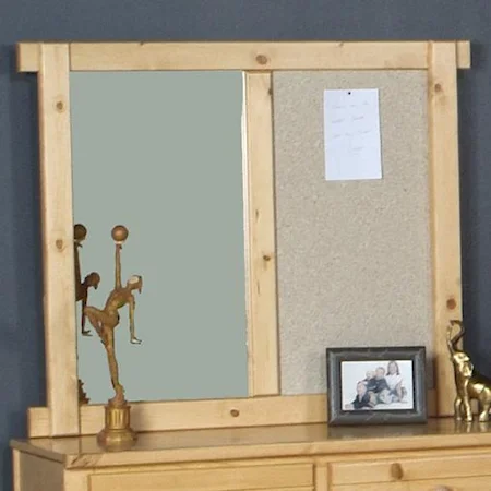 Landscape Mirror with Cork Board